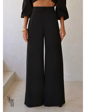 Conjunto Blusa e Calça Camurça Victoria Preto