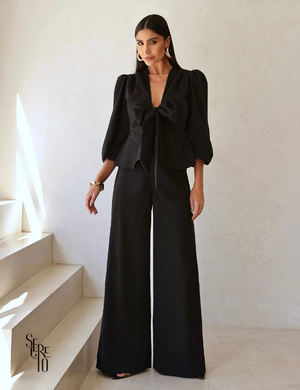 Conjunto Blusa e Calça Camurça Victoria Preto