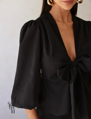 Conjunto Blusa e Calça Camurça Victoria Preto