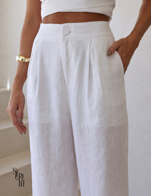 Conjunto Blusa e Calça Linho Lily Off White