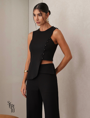 Conjunto Regata e Calça Alfaiataria Aline Preto