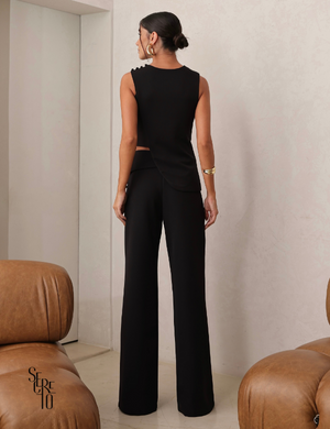 Conjunto Regata e Calça Alfaiataria Aline Preto