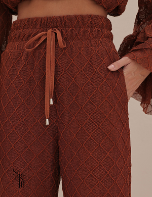 Conjunto Blusa e Calça Crochet Paola Caramelo