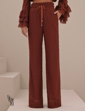 Conjunto Blusa e Calça Crochet Paola Caramelo