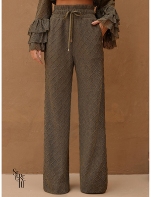 Conjunto Blusa e Calça Crochet Paola Verde Musgo