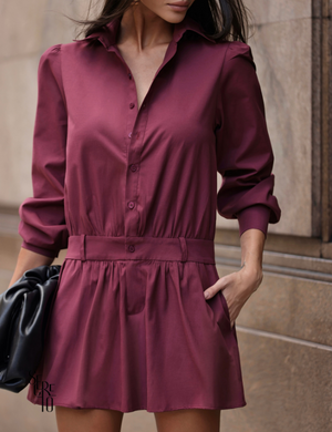 Macaquinho Camisa Roberta Vinho