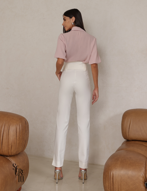 Camisa Chiffon Cynthia Rosa Claro