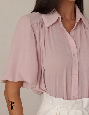 Camisa Chiffon Cynthia Rosa Claro