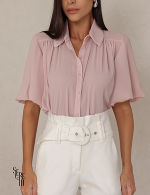 Camisa Chiffon Cynthia Rosa Claro