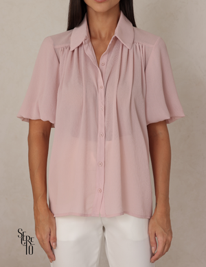 Camisa Chiffon Cynthia Rosa Claro