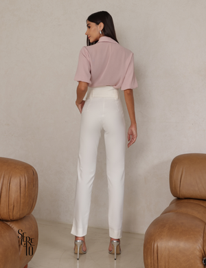 Camisa Chiffon Cynthia Rosa Claro