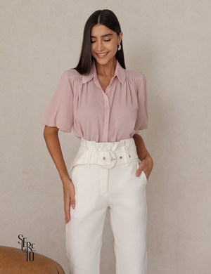 Camisa Chiffon Cynthia Rosa Claro