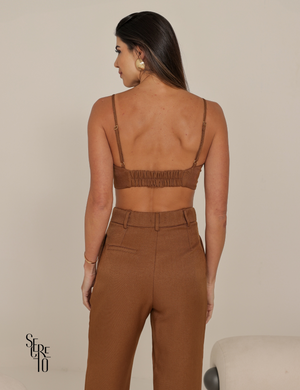 Calça Alfaiataria Somin Caramelo