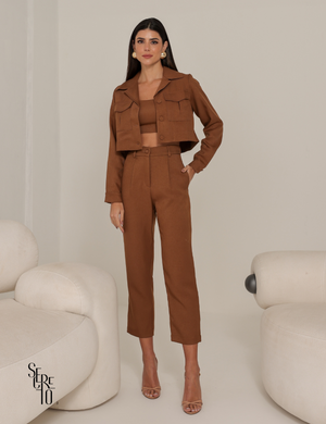 Calça Alfaiataria Somin Caramelo