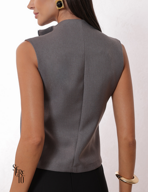 Blusa Alfaiataria Yuke Cinza