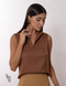 Blusa Alfaiataria Yuke Caramelo