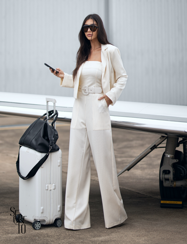 Blazer Curto Risca De Giz Vitoria Perola