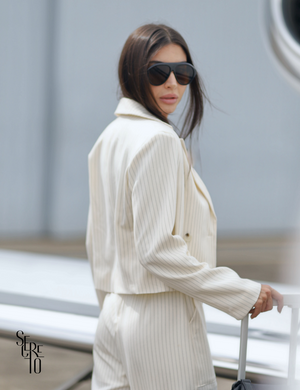 Blazer Curto Risca De Giz Vitoria Perola