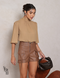 Shorts Couro Pu Bolsos Pandora Camel