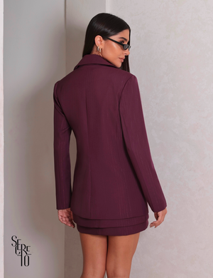 Blazer Alfaiataria Risca de Giz Marcelline Uva