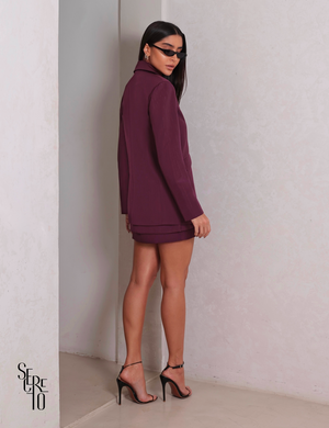 Blazer Alfaiataria Risca de Giz Marcelline Uva