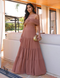 Vestido Longo Ombro a Ombro Malu Rosa Seco