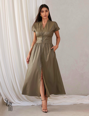 Vestido Longuete Courino Patricia Verde Musgo