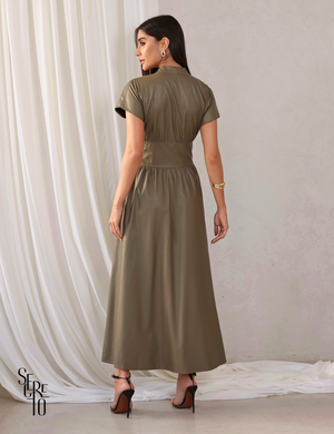 Vestido Longuete Courino Patricia Verde Musgo