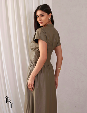 Vestido Longuete Courino Patricia Verde Musgo