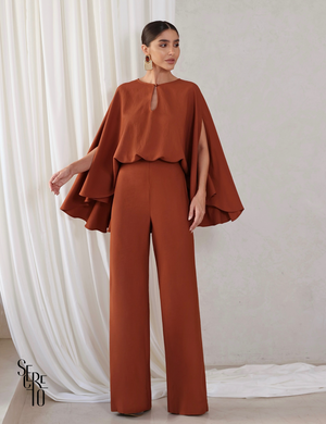 Conjunto Blusa e Pantalona Sabrina Marrom