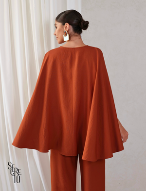 Conjunto Blusa e Pantalona Sabrina Marrom