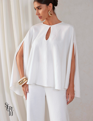 Conjunto Blusa e Pantalona Sabrina Off White