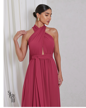 Vestido Longo com Calda Aida Goiaba