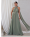 Vestido Longo com Calda Aida Pistache