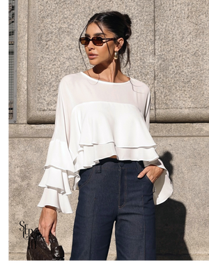 Blusa Babado Felipa Off White