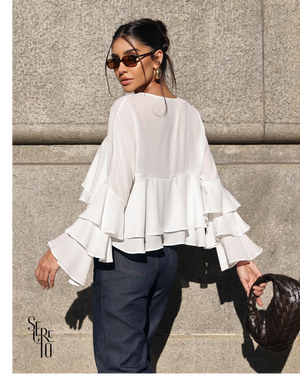 Blusa Babado Felipa Off White