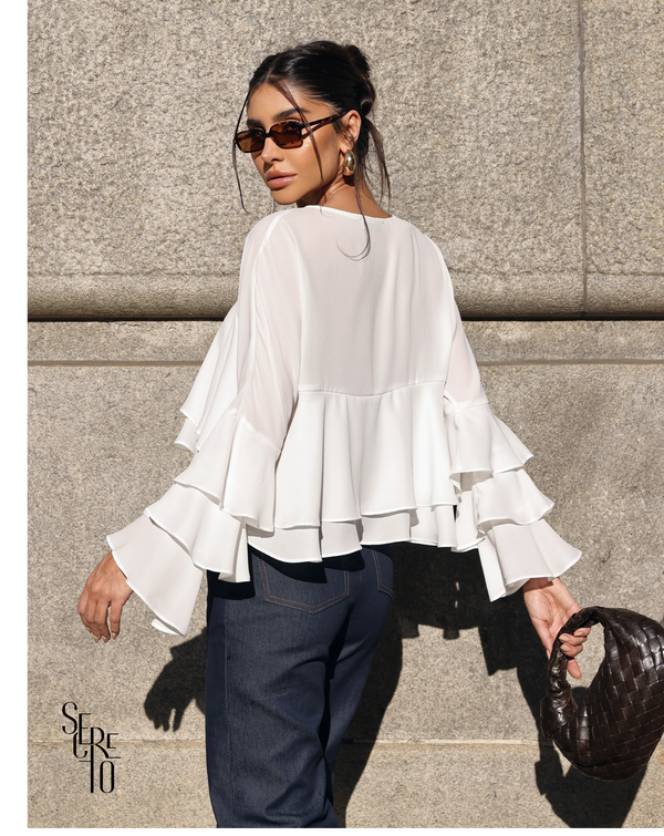 Blusa Babado Felipa Off White