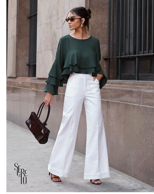 Blusa Babado Felipa Verde