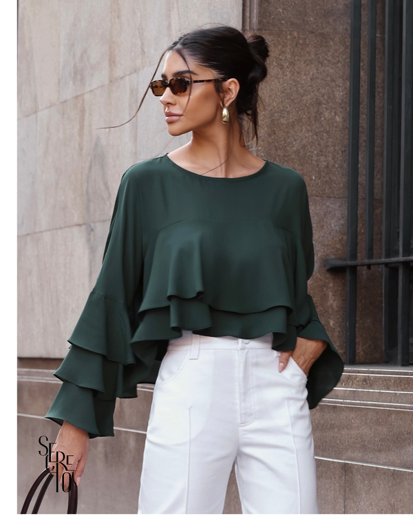 Blusa Babado Felipa Verde