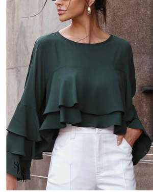 Blusa Babado Felipa Verde