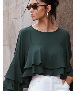 Blusa Babado Felipa Verde