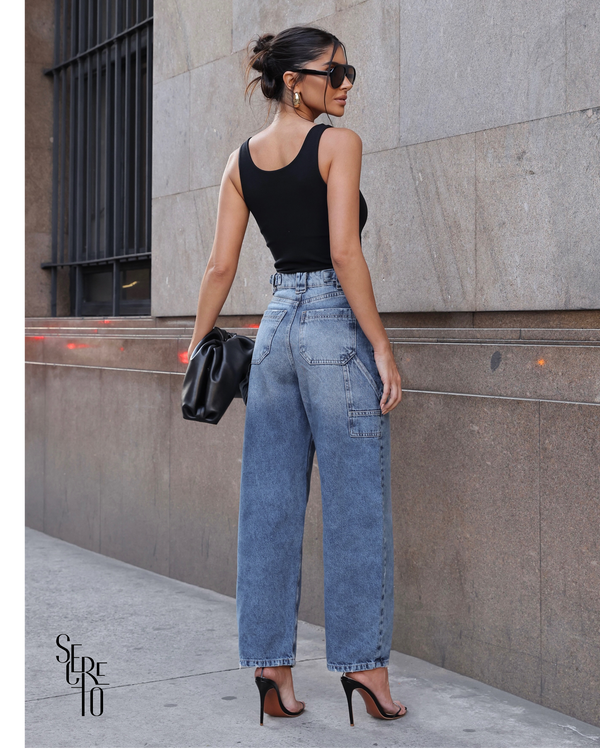 Calça Jeans Ballon Sandy Escuro