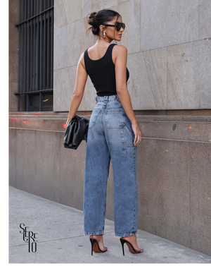 Calça Jeans Ballon Sandy Escuro