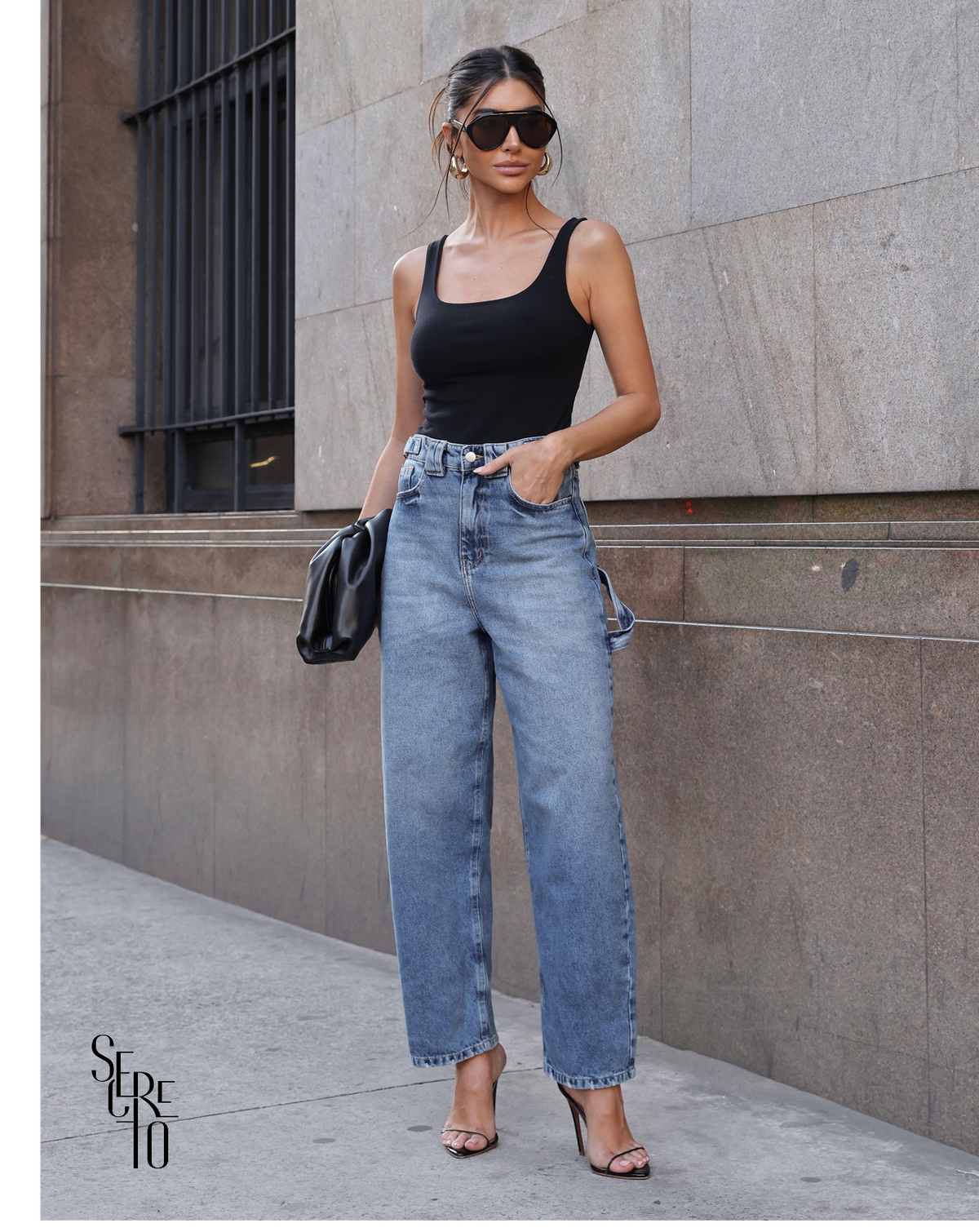 Calça Jeans Ballon Sandy Escuro