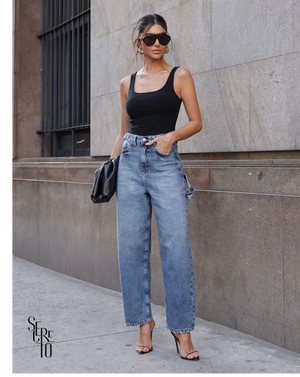 Calça Jeans Ballon Sandy Escuro