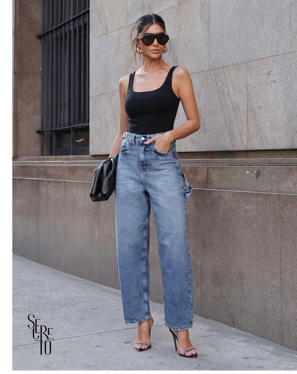 Calça Jeans Ballon Sandy Escuro