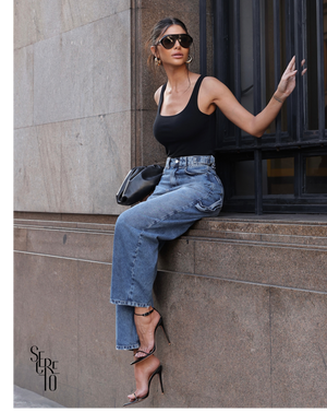 Calça Jeans Ballon Sandy Escuro