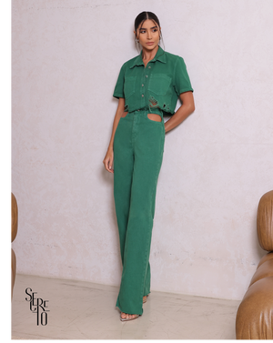 Camisa Jeans Destroyed Alice Verde