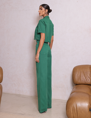 Calça Jeans Wide Lag Amilly Verde