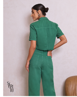 Calça Jeans Wide Lag Amilly Verde